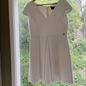 Armani Exchange size 10 (fits like 8) off white cap sleeve crepe dress w/pleats.